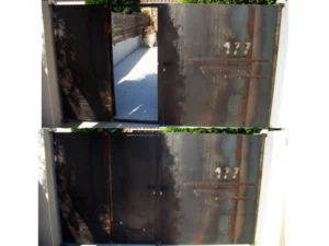 Portail tout métal 2 vantaux intégrant une porte